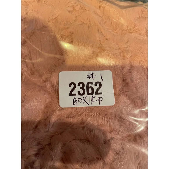 Chenille Style Faux Fur Scarf With Lace Pearl Detail Victorian NEW Dusty Rose #1 - Picture 5 of 5